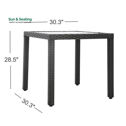 Luca Outdoor Patio Dining Set 4 Chairs and 1 Table (Black) Dining sets