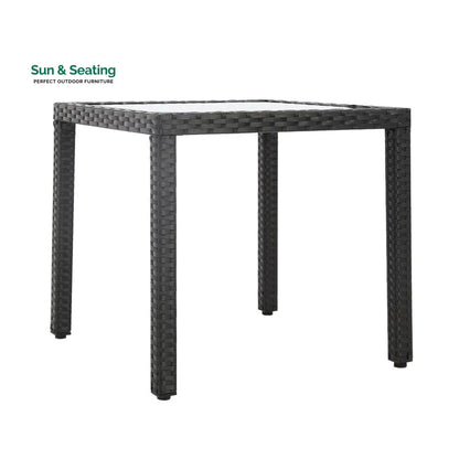 Luca Outdoor Patio Dining Set 4 Chairs and 1 Table (Black) Dining sets