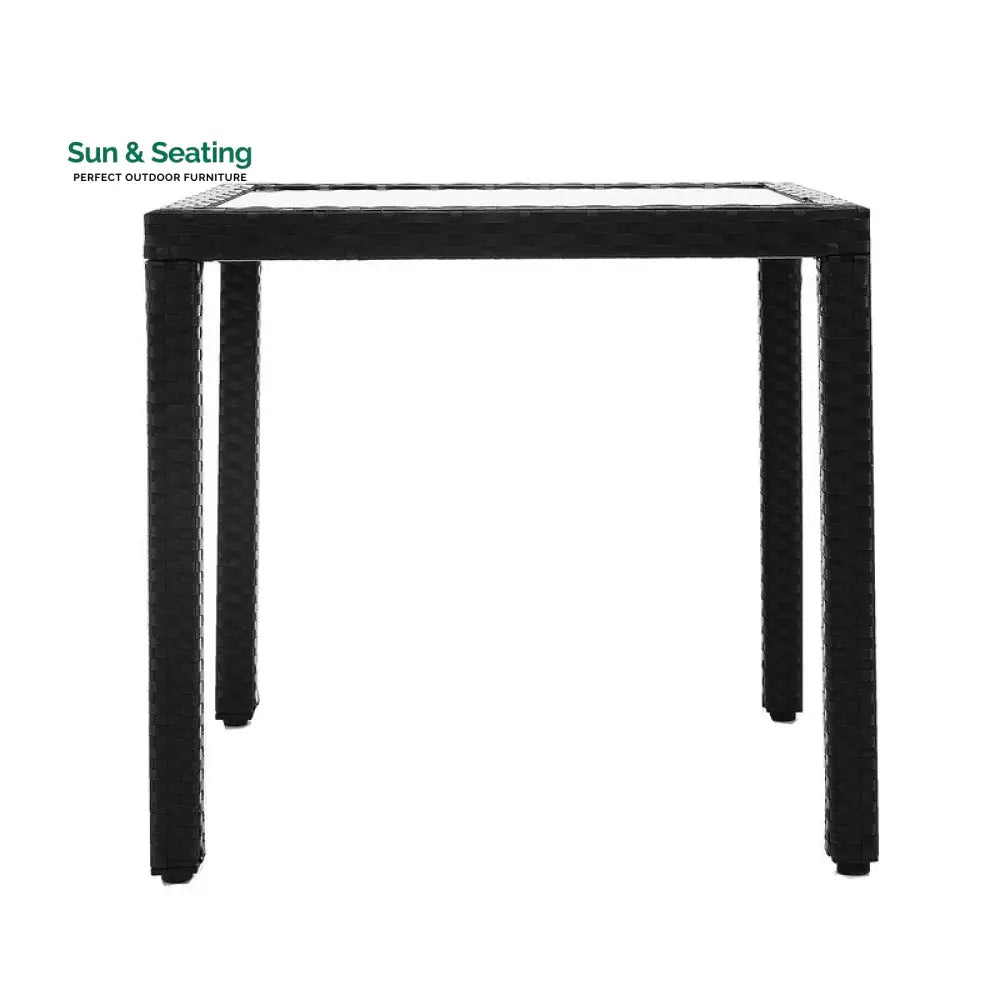 Luca Outdoor Patio Dining Set 4 Chairs and 1 Table (Black) Dining sets