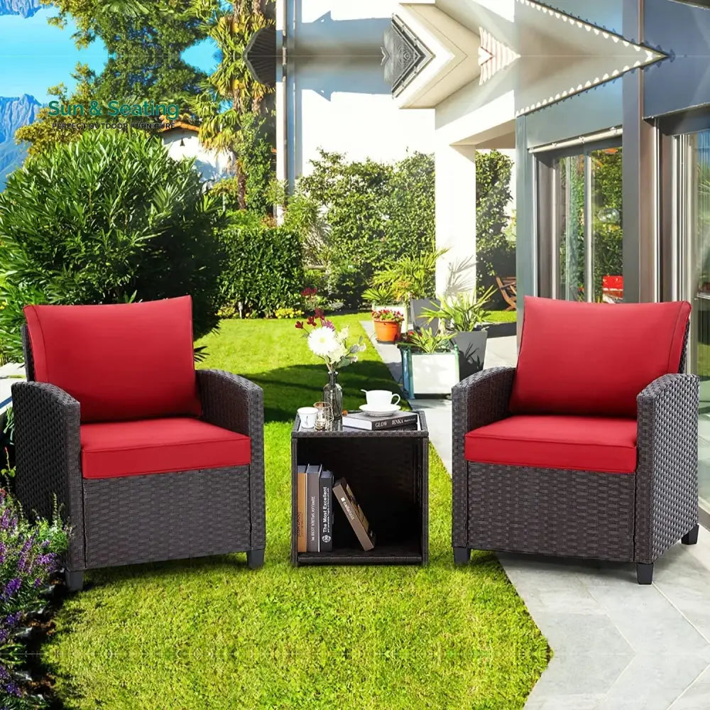 Lucía 3-Piece Outdoor Rattan Wicker Patio Set Patio Set