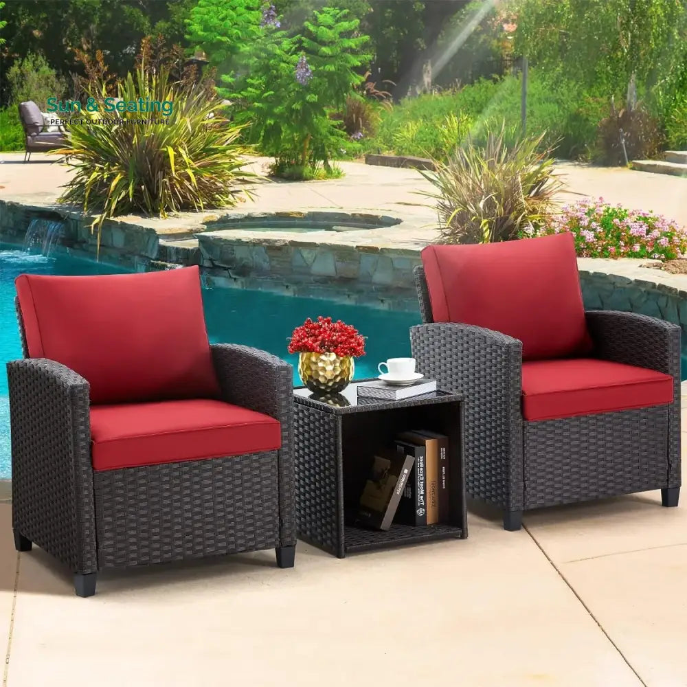 Lucía 3-Piece Outdoor Rattan Wicker Patio Set Patio Set