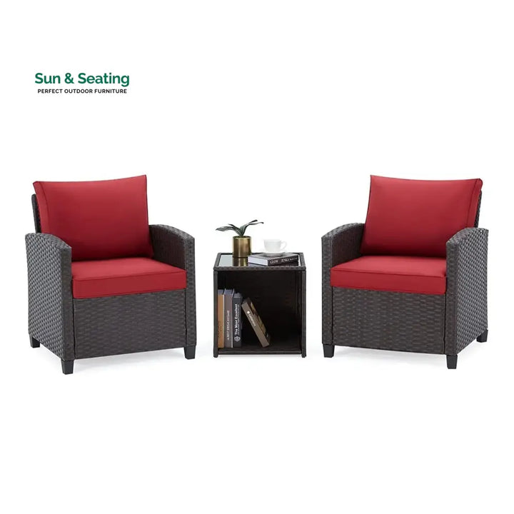 Lucía 3-Piece Outdoor Rattan Wicker Patio Set Patio Set