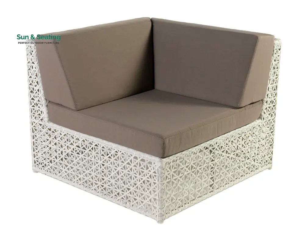 Ludovica Outdoor Patio Sofa Set 6 Chairs 1 Footstool 1 Side table and 1 Center Table (Off White) Sofa Sets