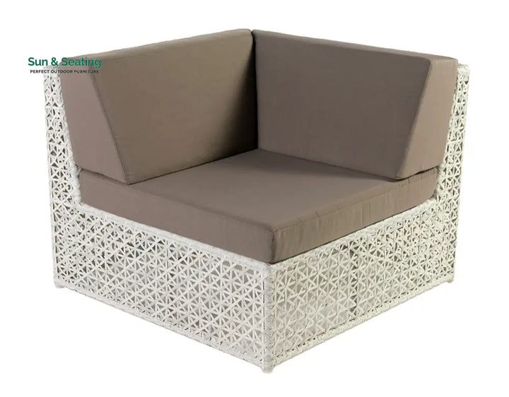Ludovica Outdoor Patio Sofa Set 6 Chairs 1 Footstool 1 Side table and 1 Center Table (Off White) Sofa Sets