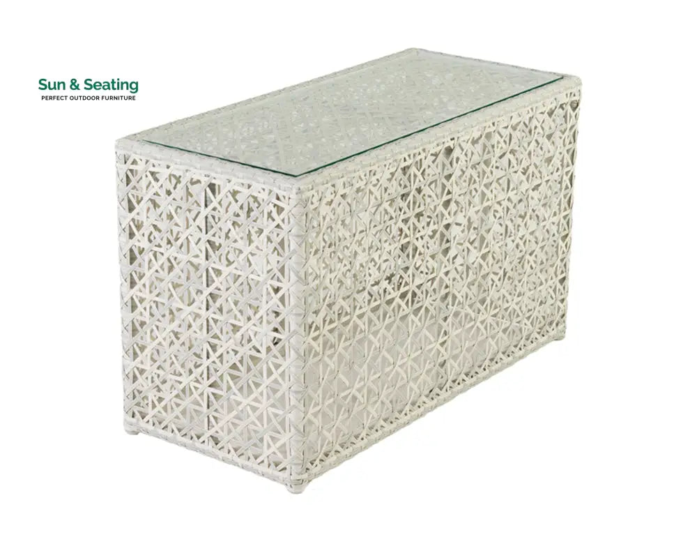 Ludovica Outdoor Patio Sofa Set 6 Chairs 1 Footstool 1 Side table and 1 Center Table (Off White) Sofa Sets