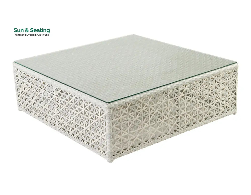 Ludovica Outdoor Patio Sofa Set 6 Chairs 1 Footstool 1 Side table and 1 Center Table (Off White) Sofa Sets