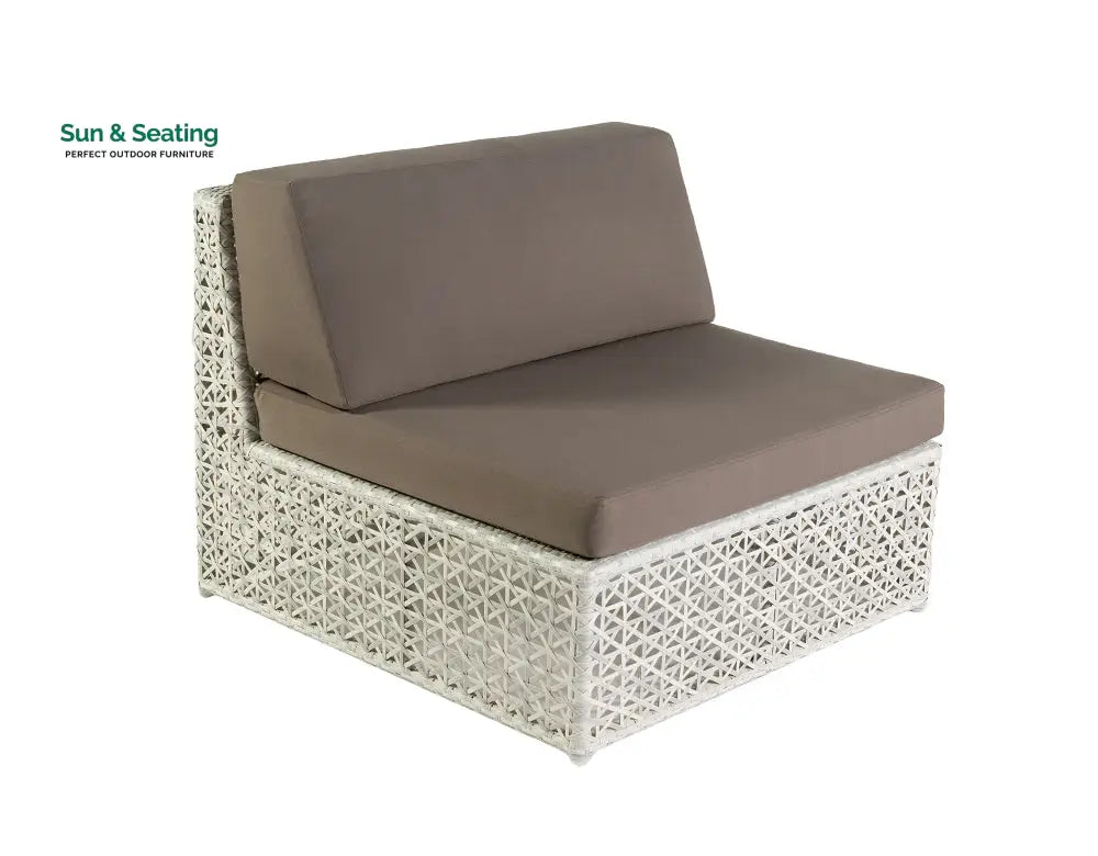 Ludovica Outdoor Patio Sofa Set 6 Chairs 1 Footstool 1 Side table and 1 Center Table (Off White) Sofa Sets