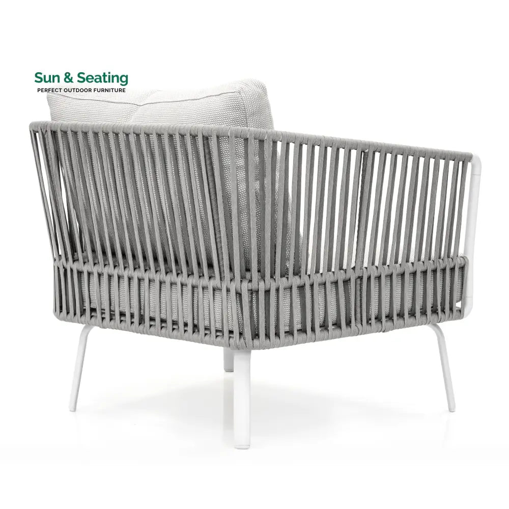 Luies Outdoor Garden Balcony Sofa Set 2 Seater,2 Single seater and 2 Center Table With 1 Side Table Set Braid & Rope