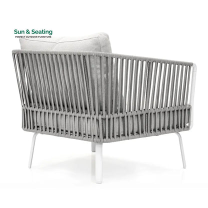 Luies Outdoor Garden Balcony Sofa Set 2 Seater,2 Single seater and 2 Center Table With 1 Side Table Set Braid & Rope