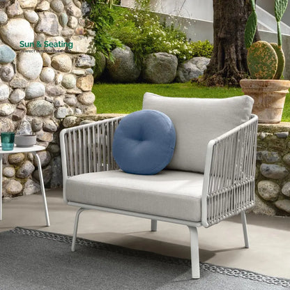 Luies Outdoor Garden Balcony Sofa Set 2 Seater,2 Single seater and 2 Center Table With 1 Side Table Set Braid & Rope