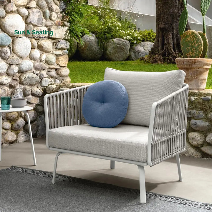 Luies Outdoor Garden Balcony Sofa Set 2 Seater,2 Single seater and 2 Center Table With 1 Side Table Set Braid &amp; Rope