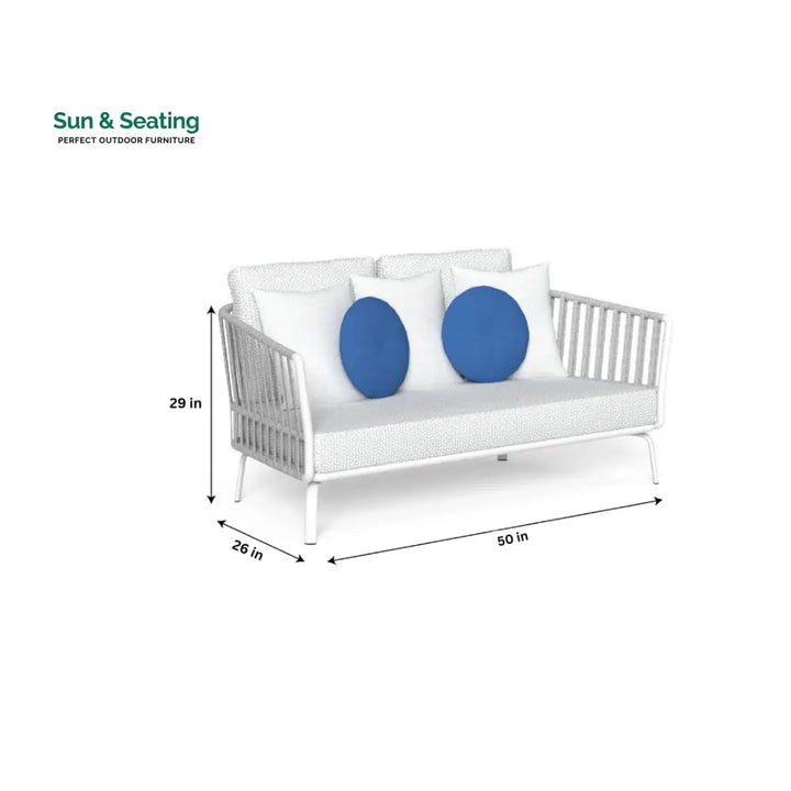 Luies Outdoor Garden Balcony Sofa Set 2 Seater,2 Single seater and 2 Center Table With 1 Side Table Set Braid &amp; Rope