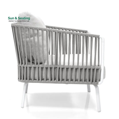 Luies Outdoor Garden Balcony Sofa Set 2 Seater,2 Single seater and 2 Center Table With 1 Side Table Set Braid & Rope