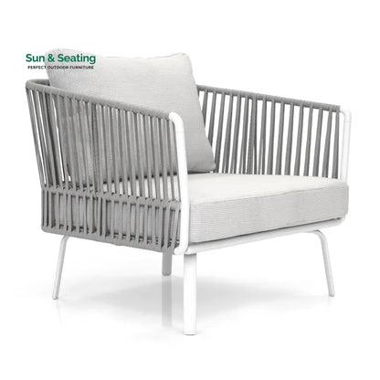 Luies Outdoor Garden Balcony Sofa Set 2 Seater,2 Single seater and 2 Center Table With 1 Side Table Set Braid & Rope