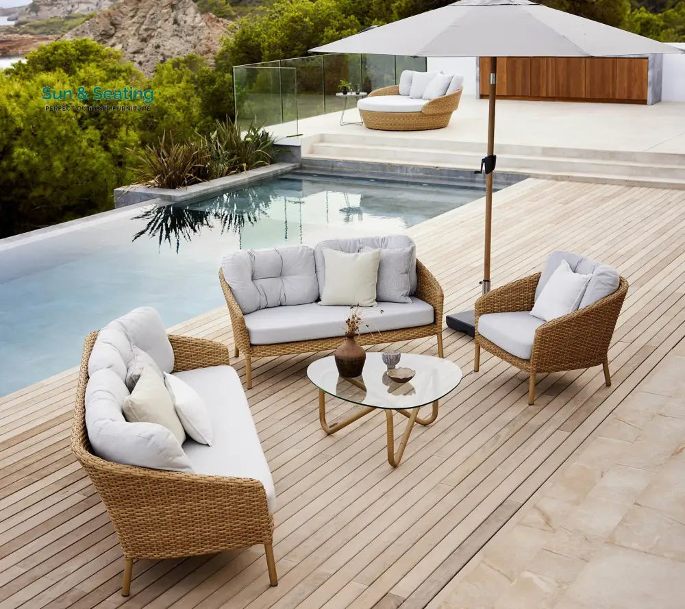 Luigi Outdoor Patio Sofa Set 3 Seater 2 Seater 1 Single Seater and 1 Center Table (Brown) Sofa Sets