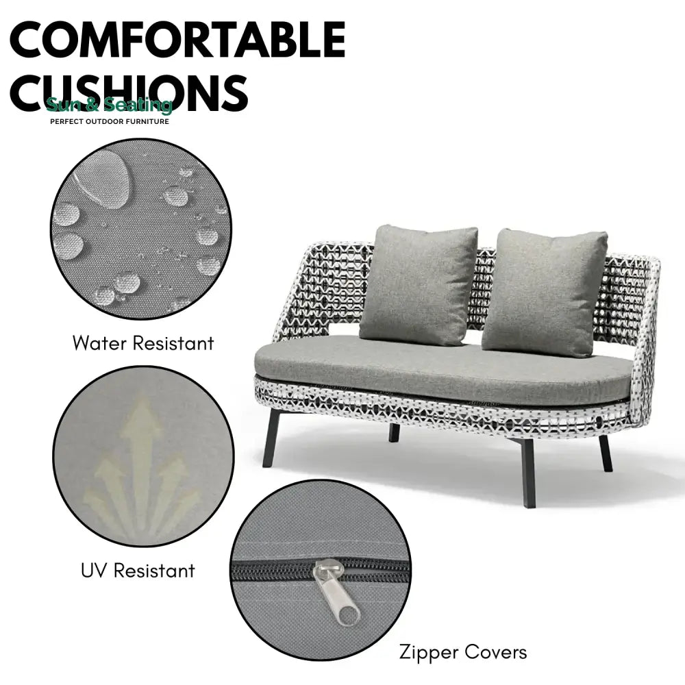 Lujayn Outdoor Double Tone Rattan Wicker Sofa Set Sofa Set