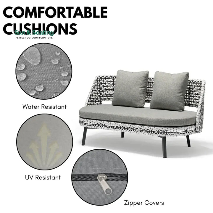 Lujayn Outdoor Double Tone Rattan Wicker Sofa Set Sofa Set