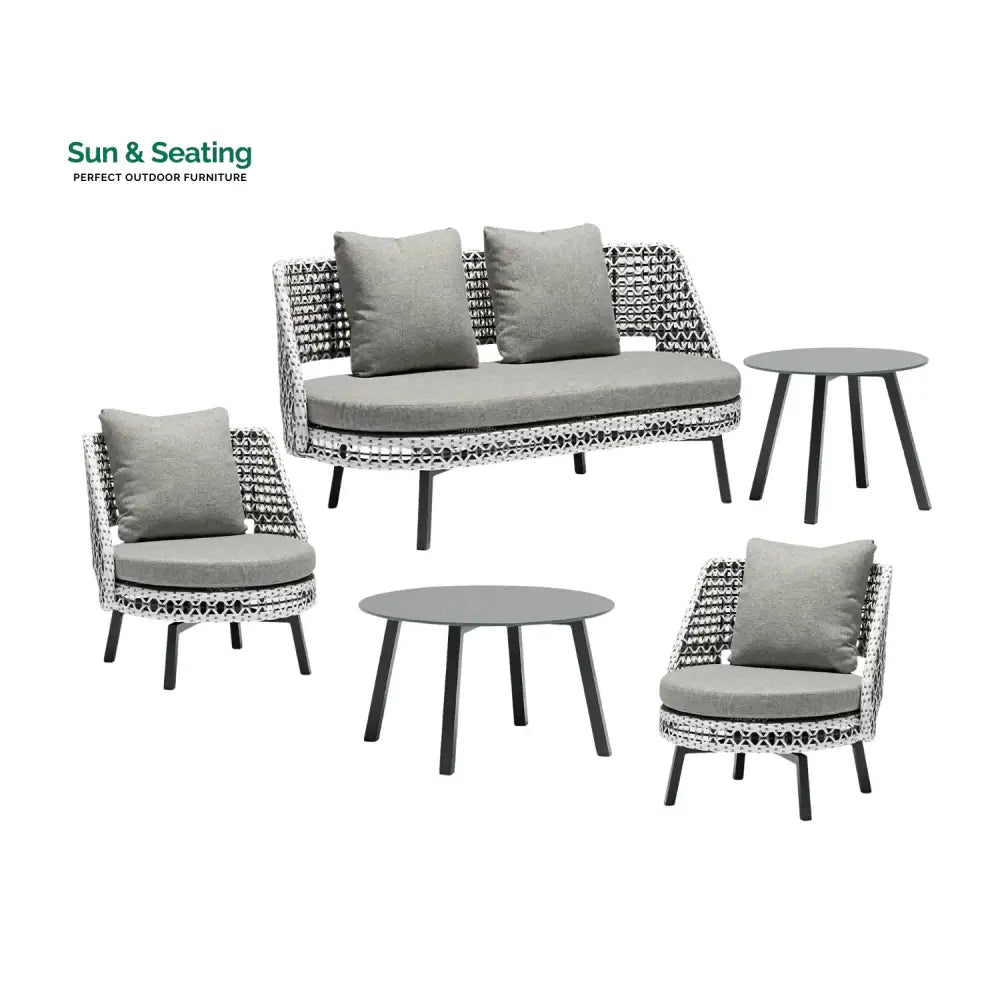 Lujayn Outdoor Double Tone Rattan Wicker Sofa Set Sofa Set