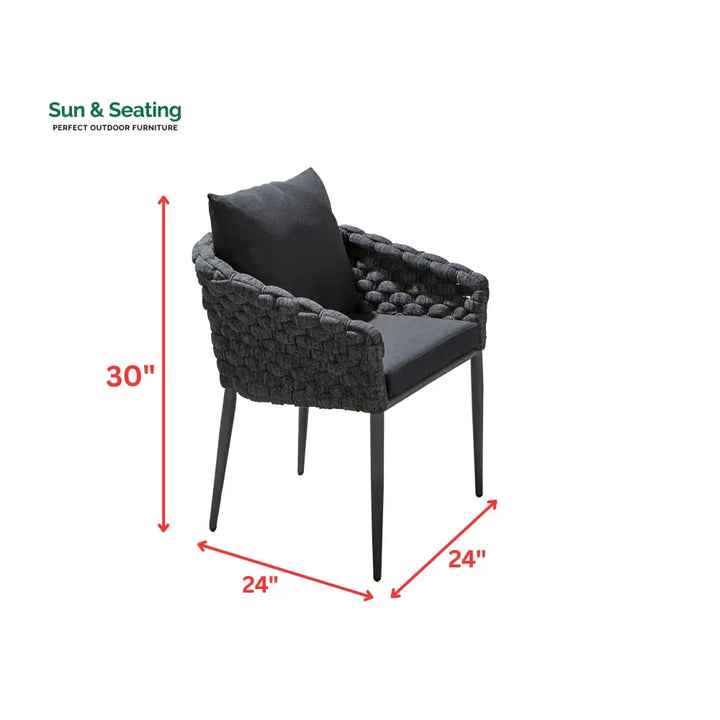 Luktro Outdoor Garden Patio Dining Set 4 Chairs and 1 Table Set Braided &amp; Rope Coffee Table Sets