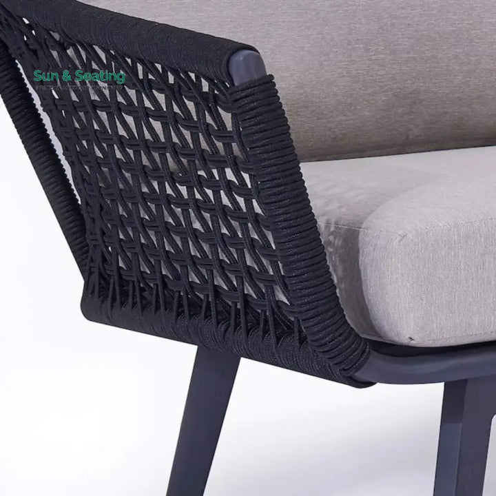 Lumi 2-Piece Outdoor Rope Loveseat Sofa With Ottoman Patio Sofa Set
