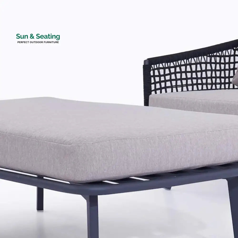Lumi 2-Piece Outdoor Rope Loveseat Sofa With Ottoman Patio Sofa Set