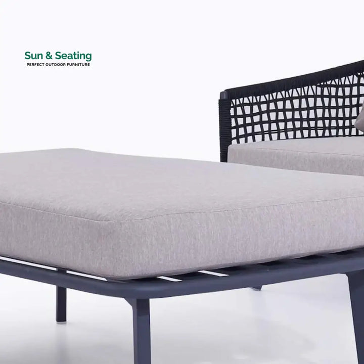 Lumi 2-Piece Outdoor Rope Loveseat Sofa With Ottoman Patio Sofa Set