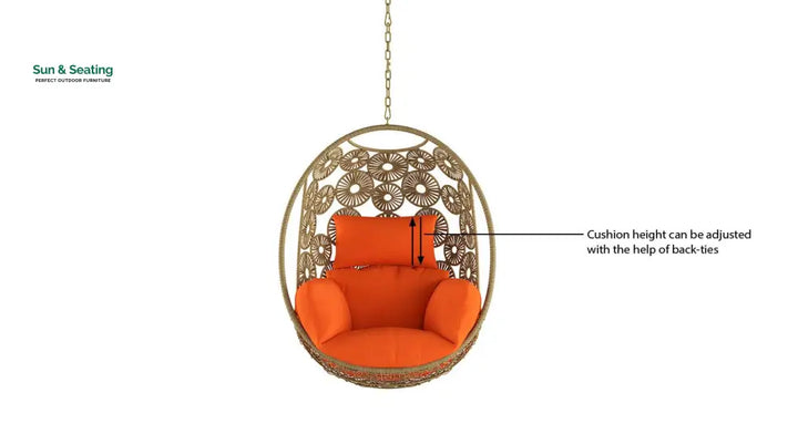 Luoni Single Seater Hanging Swing Without Stand For Balcony Garden Swing (Honey) Swings