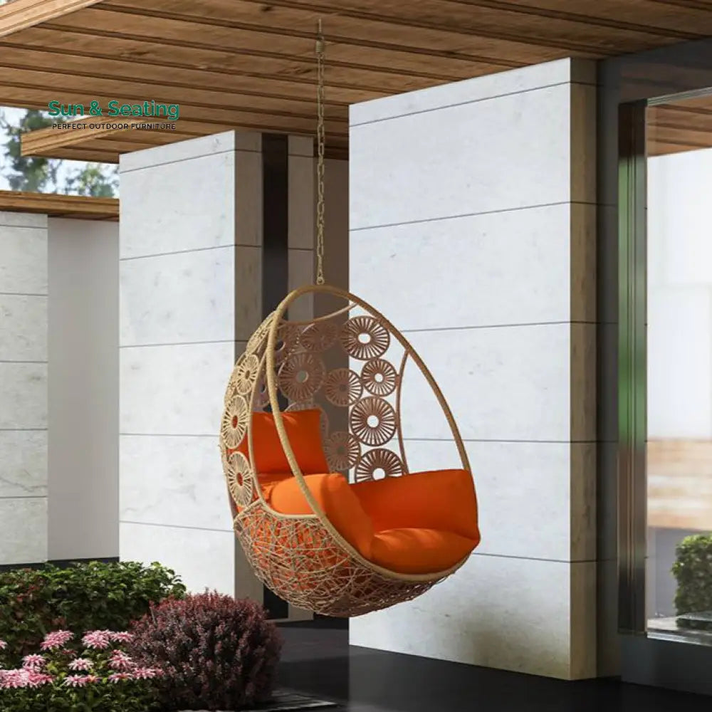 Luoni Single Seater Hanging Swing Without Stand For Balcony Garden Swing (Honey) Swings