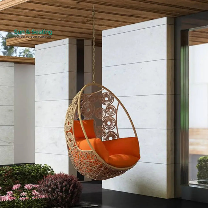 Luoni Single Seater Hanging Swing Without Stand For Balcony Garden Swing (Honey) Swings