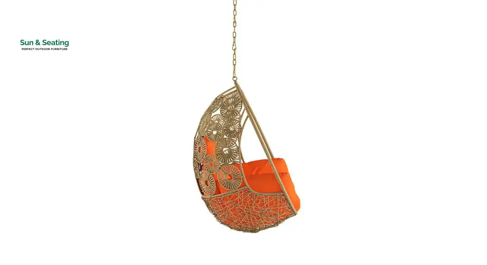 Luoni Single Seater Hanging Swing Without Stand For Balcony Garden Swing (Honey) Swings