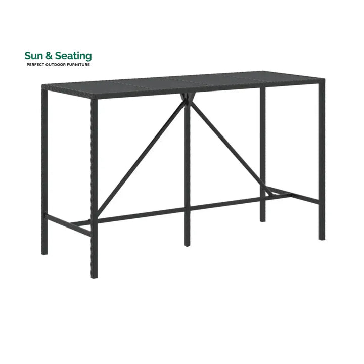Lupe 7-Piece Outdoor Rattan Wicker Bar Set with Glass Top Table Bar Set