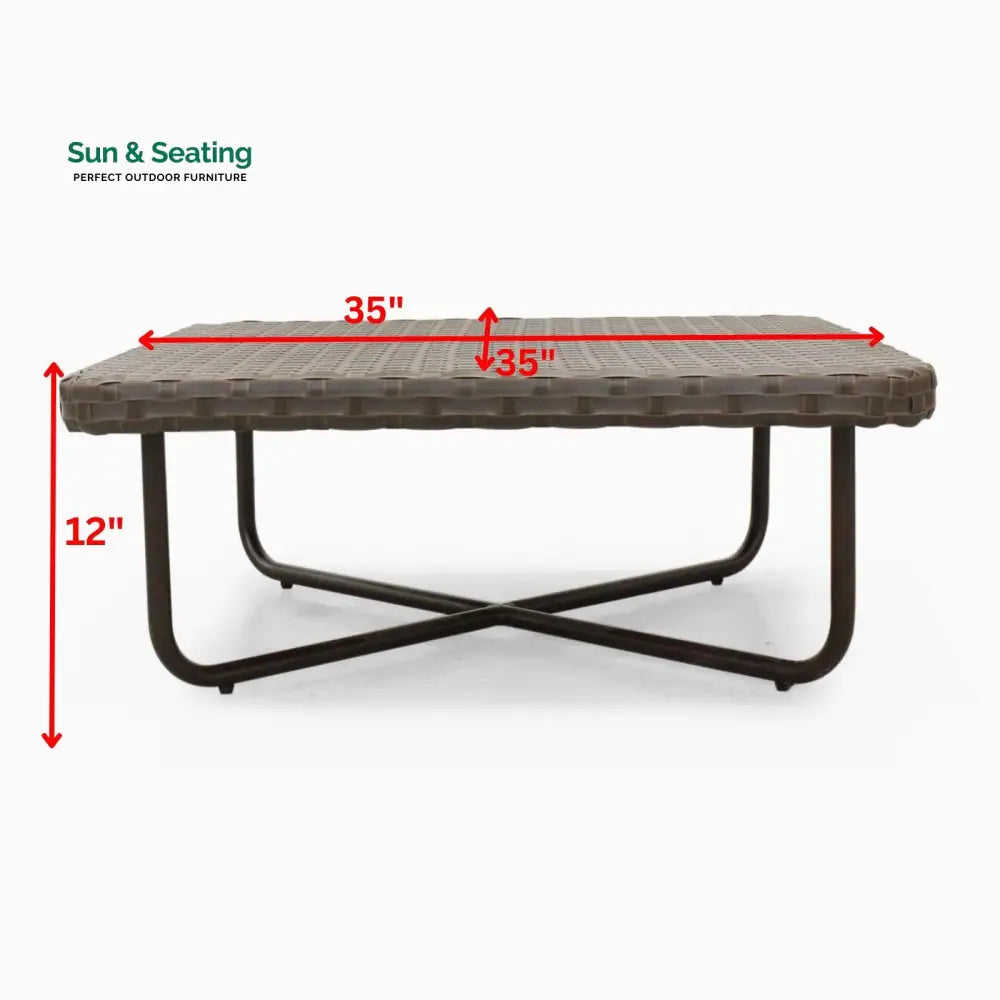 Lydie Outdoor Sofa Set 2 Seater 2 Single seater and 1 Center Table (Dark Brown) Sofa Sets