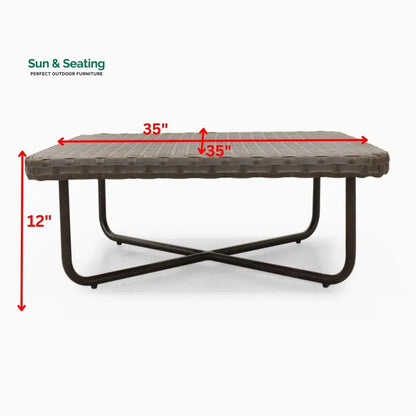 Lydie Outdoor Sofa Set 2 Seater 2 Single seater and 1 Center Table (Dark Brown) Sofa Sets