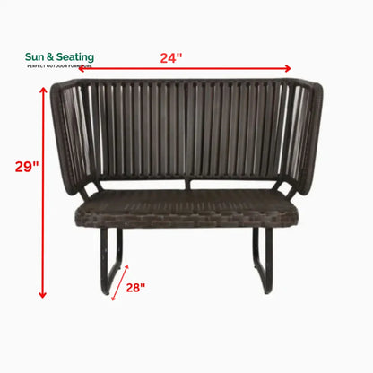 Lydie Outdoor Sofa Set 2 Seater 2 Single seater and 1 Center Table (Dark Brown) Sofa Sets