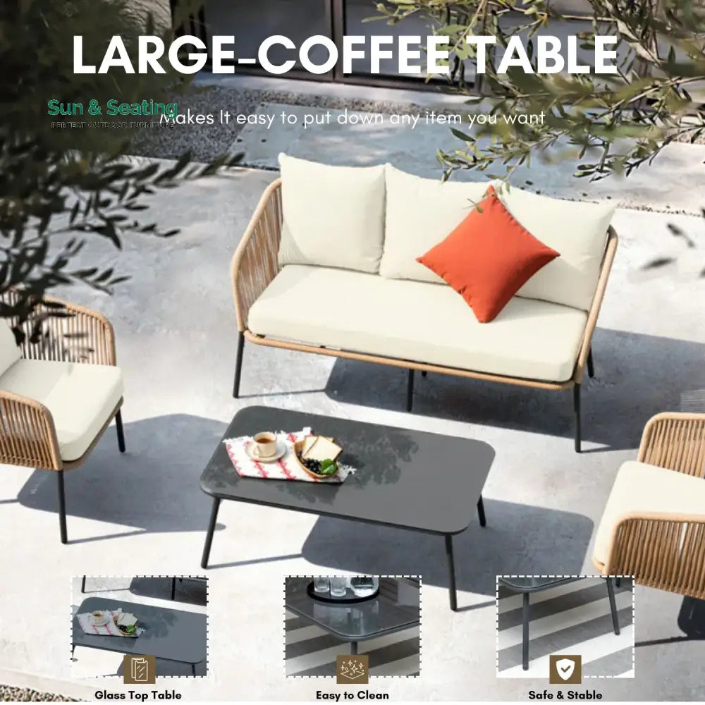 Madison 5-Seater Outdoor All-Weather Rope Sofa Set Sofa Set