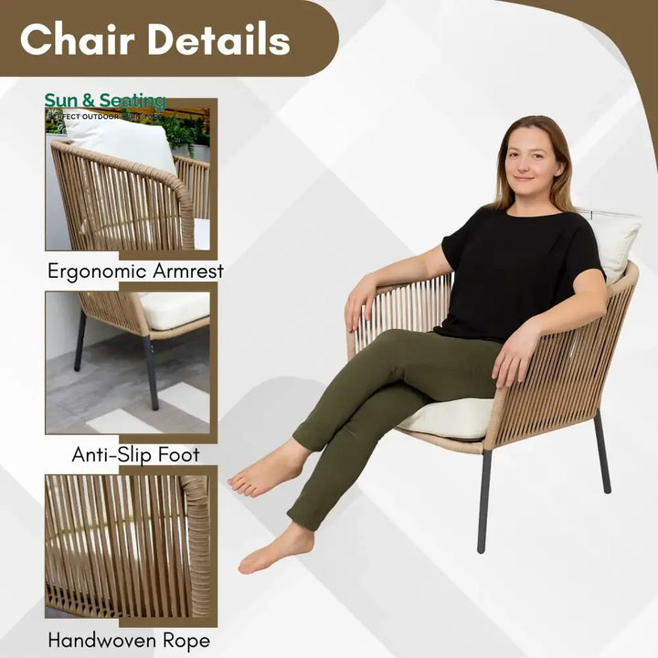 Madison 5-Seater Outdoor All-Weather Rope Sofa Set Sofa Set