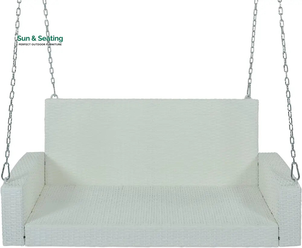 Magda Double Seater Hanging Swing Without Stand For Balcony Garden Swing (White + Grey) Swings