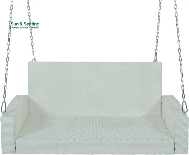 Magda Double Seater Hanging Swing Without Stand For Balcony Garden Swing (White + Grey) Swings
