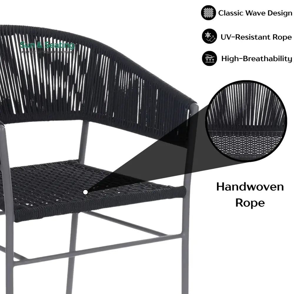 Magdalena 3-Piece Grey Rope Outdoor Patio Set Patio Set