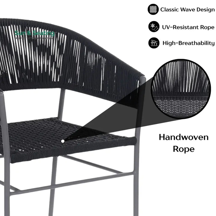Magdalena 3-Piece Grey Rope Outdoor Patio Set Patio Set