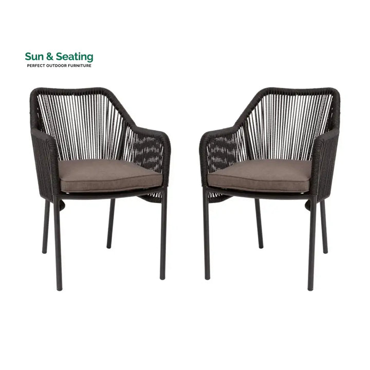 Magnolia 2-Piece Outdoor Rope Patio Dining Chairs Dinning Chairs