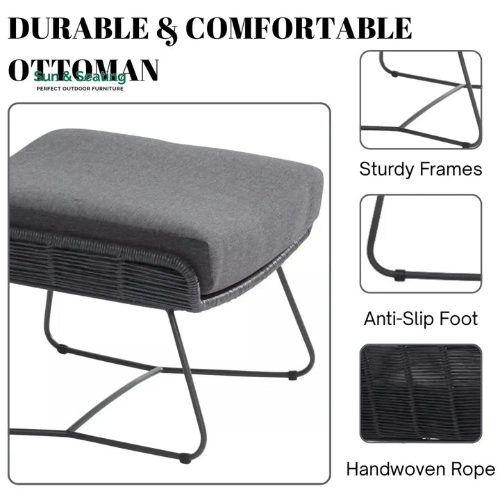 Maha Outdoor All-Weather Rope Footstool Footrest