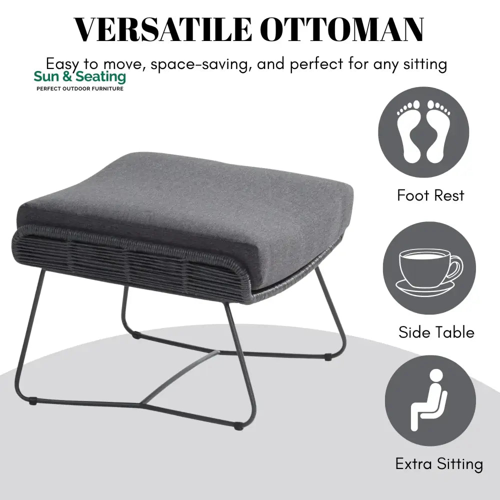 Maha Outdoor All-Weather Rope Footstool Footrest