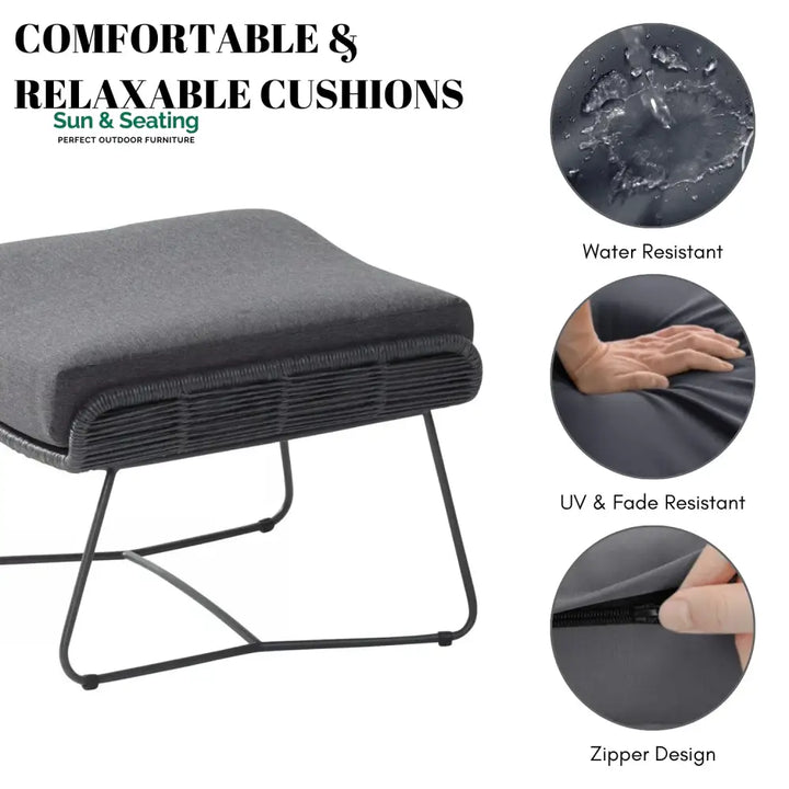 Maha Outdoor All-Weather Rope Footstool Footrest