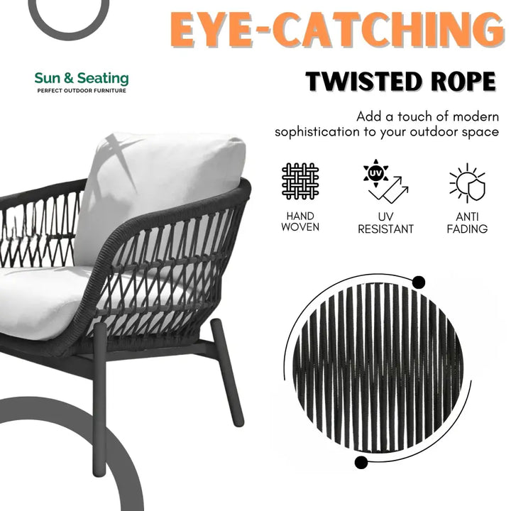 Maitreyi Outdoor 4 Seater Rope Conversation Sofa Set Sofa Set