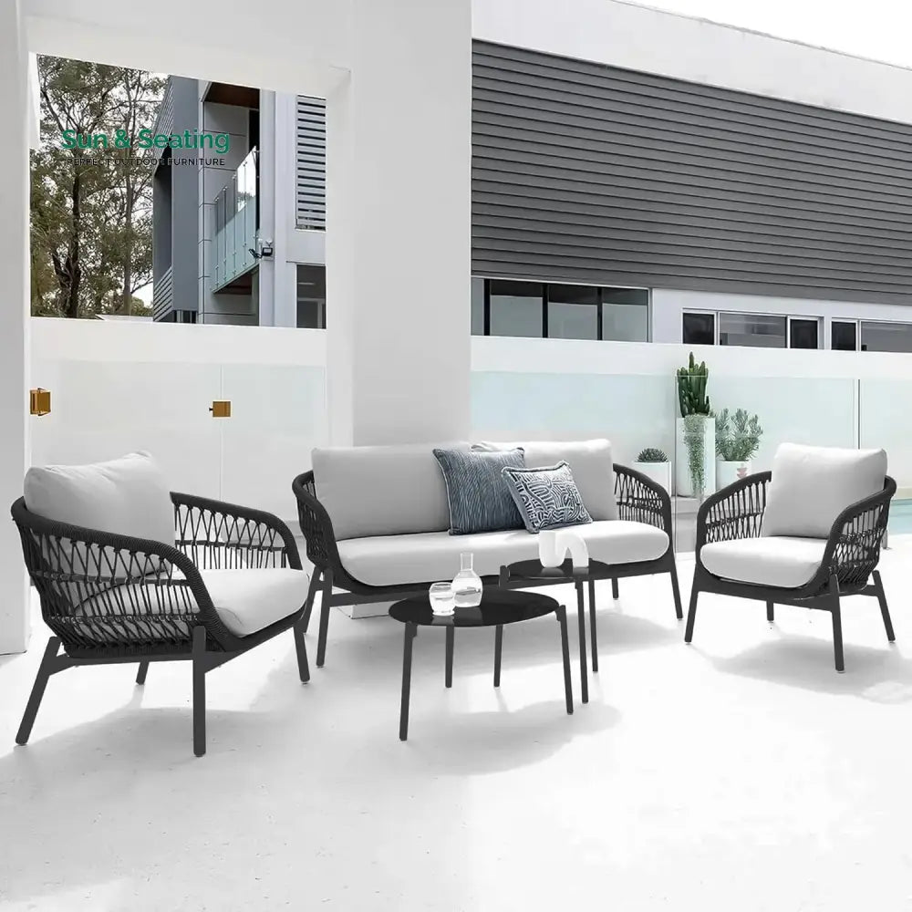 Maitreyi Outdoor 4 Seater Rope Conversation Sofa Set Sofa Set