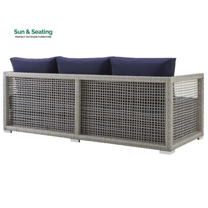 Malvolio Outdoor Set 1 Triple Seater 1 Double Seater 1 Single Seater 2 Side table and 1 Center Table (Silver) Sofa Sets