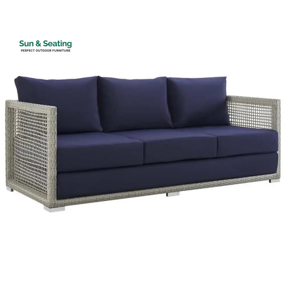 Malvolio Outdoor Set 1 Triple Seater 1 Double Seater 1 Single Seater 2 Side table and 1 Center Table (Silver) Sofa Sets