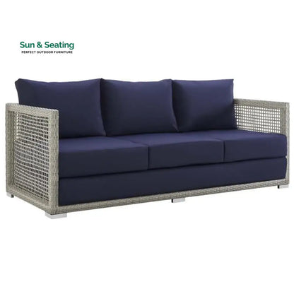 Malvolio Outdoor Set 1 Triple Seater 1 Double Seater 1 Single Seater 2 Side table and 1 Center Table (Silver) Sofa Sets