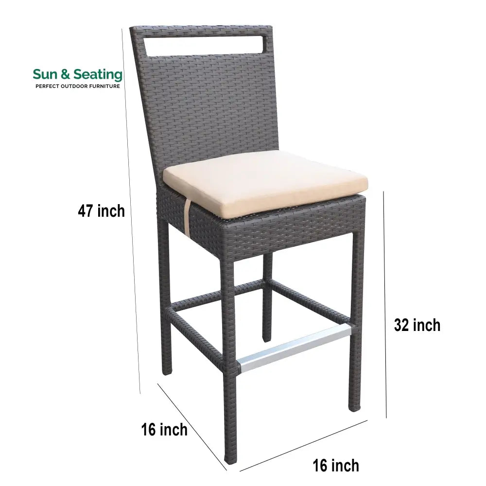Manfredo Outdoor Patio Bar Sets 4 Chairs and 1 Table (Dark Brown) Bar Sets